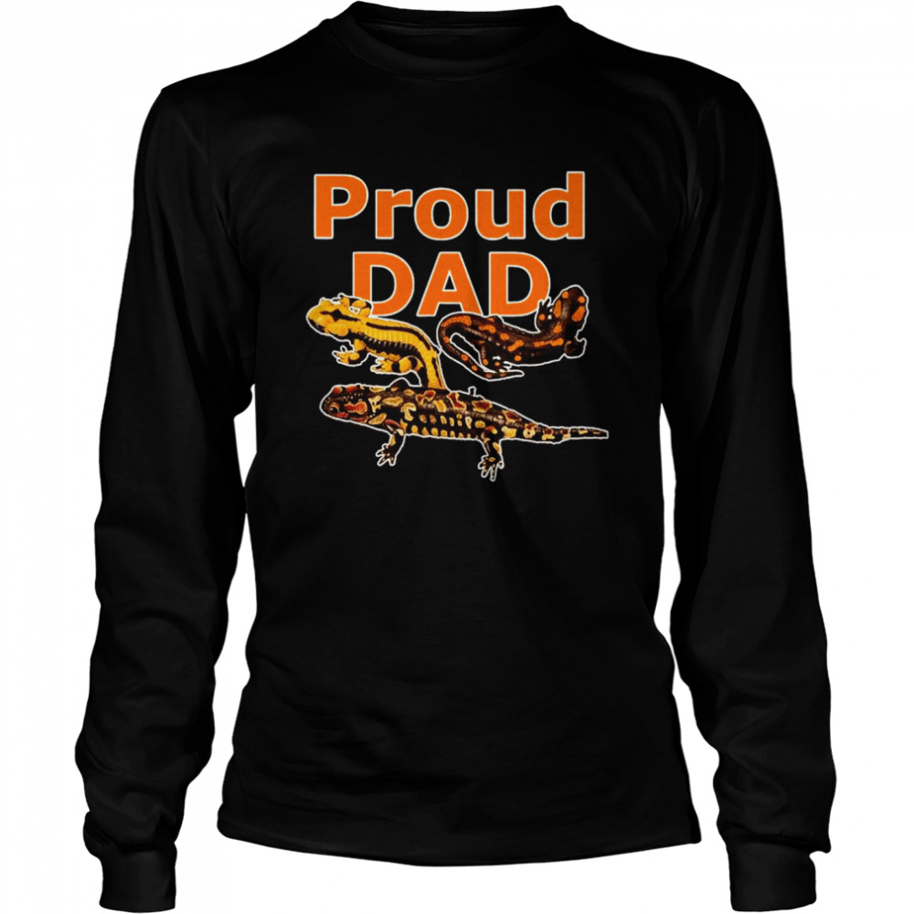 Proud Tiger Salamander Dad Herpetology Amphibian Art Long Sleeved T-shirt