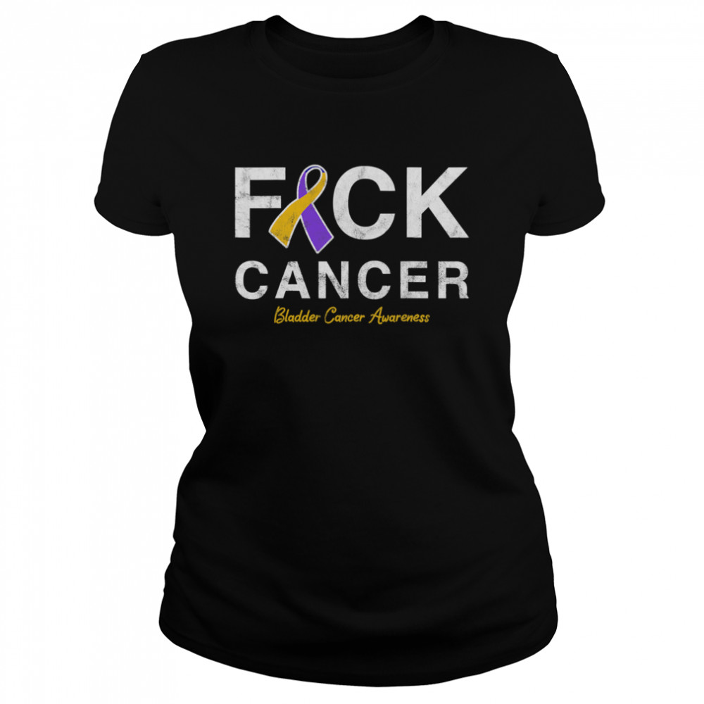 Raise Support Bladder Ribbon Cancer Awareness Pun Classic Women's T-shirt