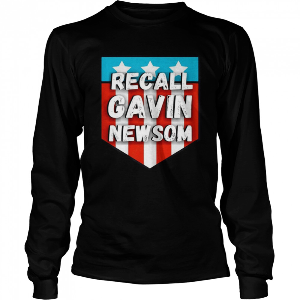 Recall gavin newsom American flag Long Sleeved T-shirt