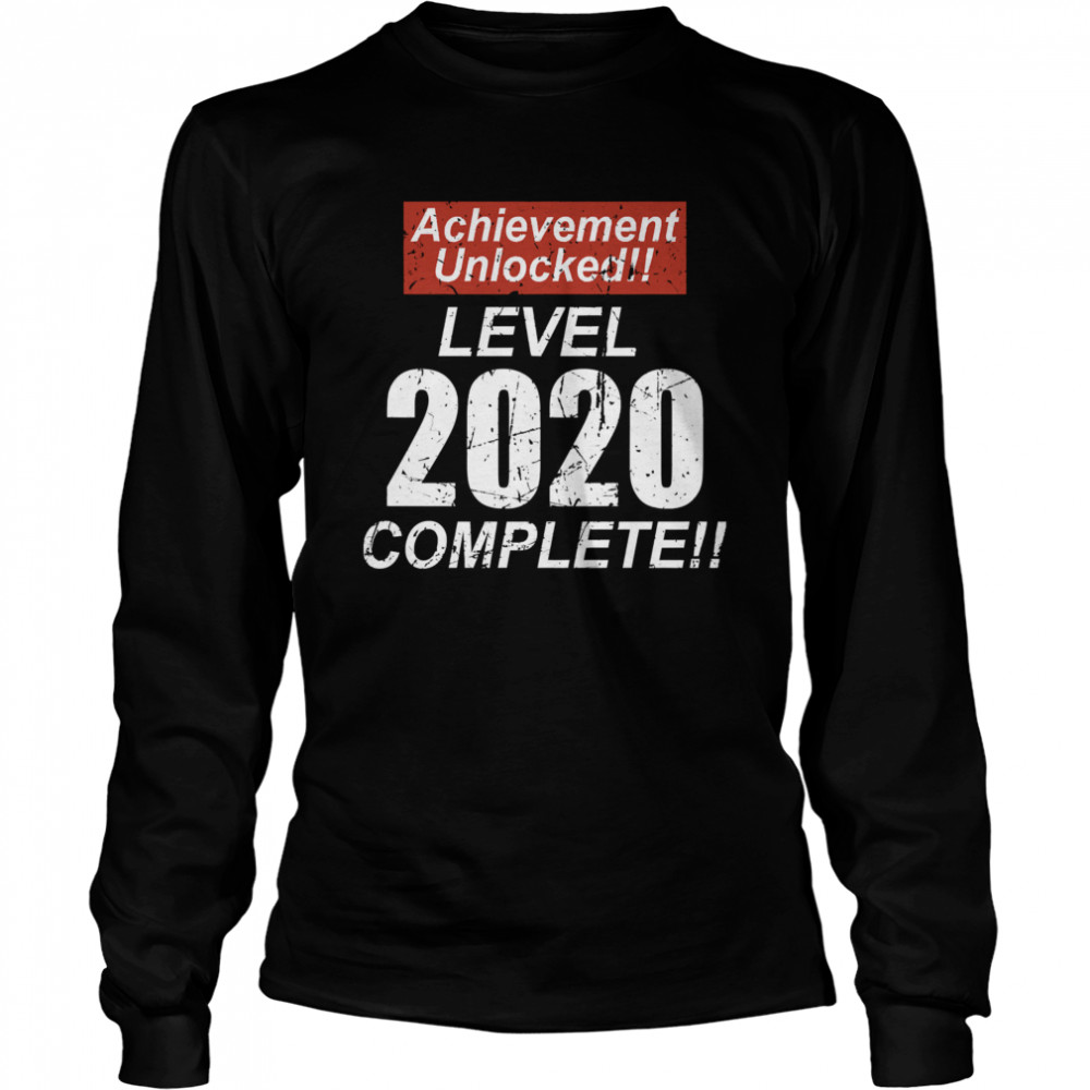 Retro Achievement Unlocked Level 2020 Complete Long Sleeved T-shirt