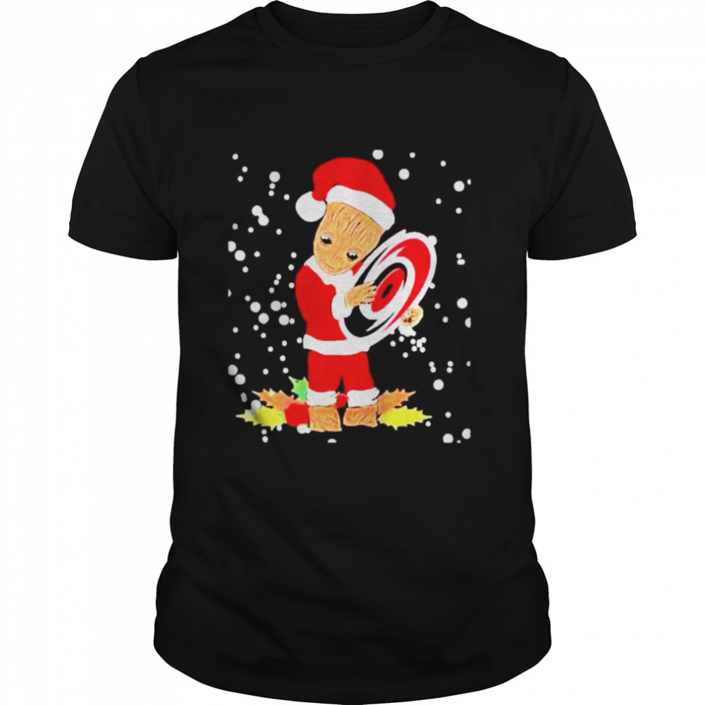 Santa Baby Groot Hug Carolina Hurricanes Christmas shirt