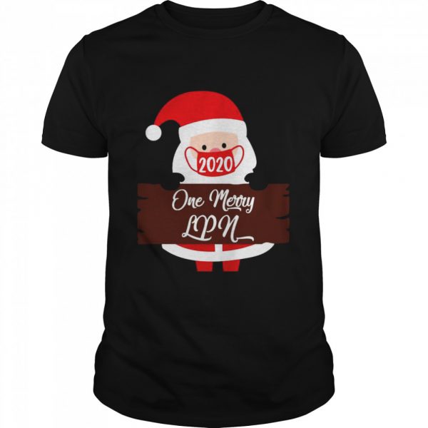 Santa Claus Face Mask 2020 One Merry LPN Christmas  Classic Men's T-shirt