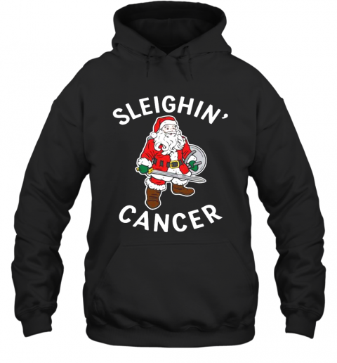 Santa Claus Sleighin' Cancer T-Shirt Unisex Hoodie