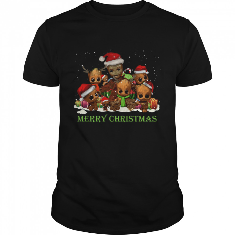 Santa Groot And Baby Groot Merry Christmas shirt
