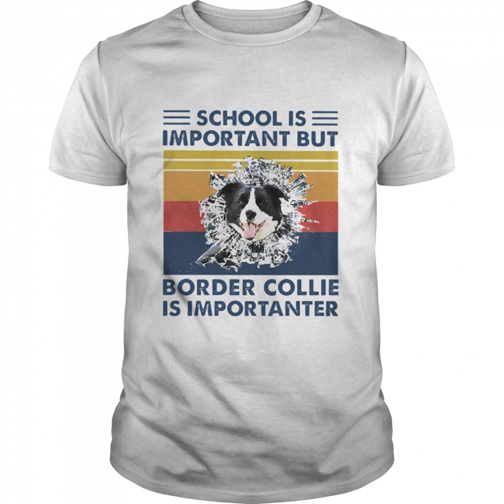 School is important but Border Collie is importanter vintage shirt