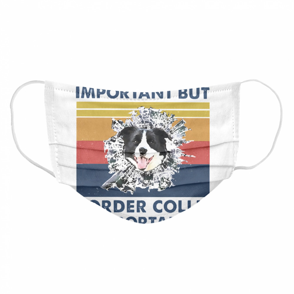 School is important but Border Collie is importanter vintage Cloth Face Mask