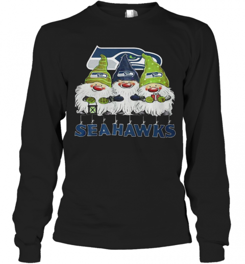 Seahawks Gnomies Christmas T-Shirt Long Sleeved T-shirt 