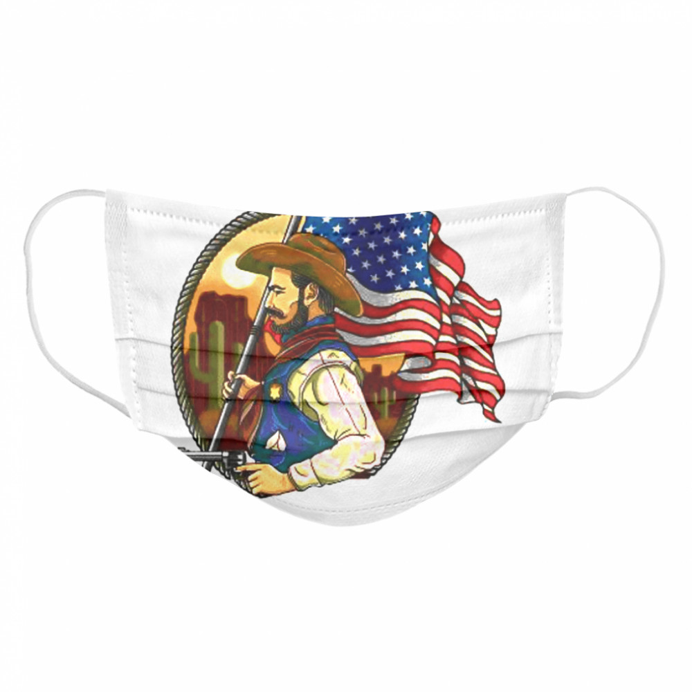 Sheriff Man With American Flag Cloth Face Mask