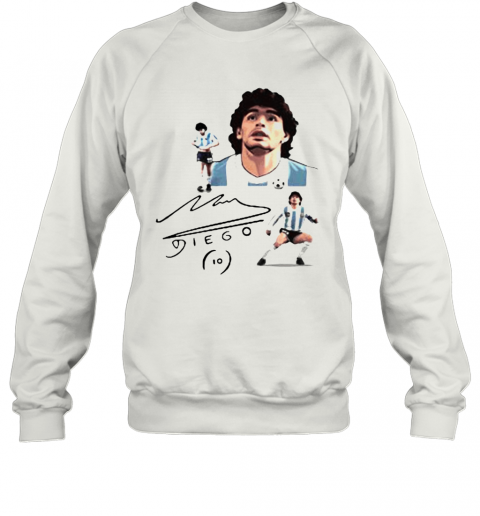 Signuature Diego Maradona Number 10 Legend Football Shirt Rip In Peace Diego Maradona Legend Football T-Shirt Unisex Sweatshirt