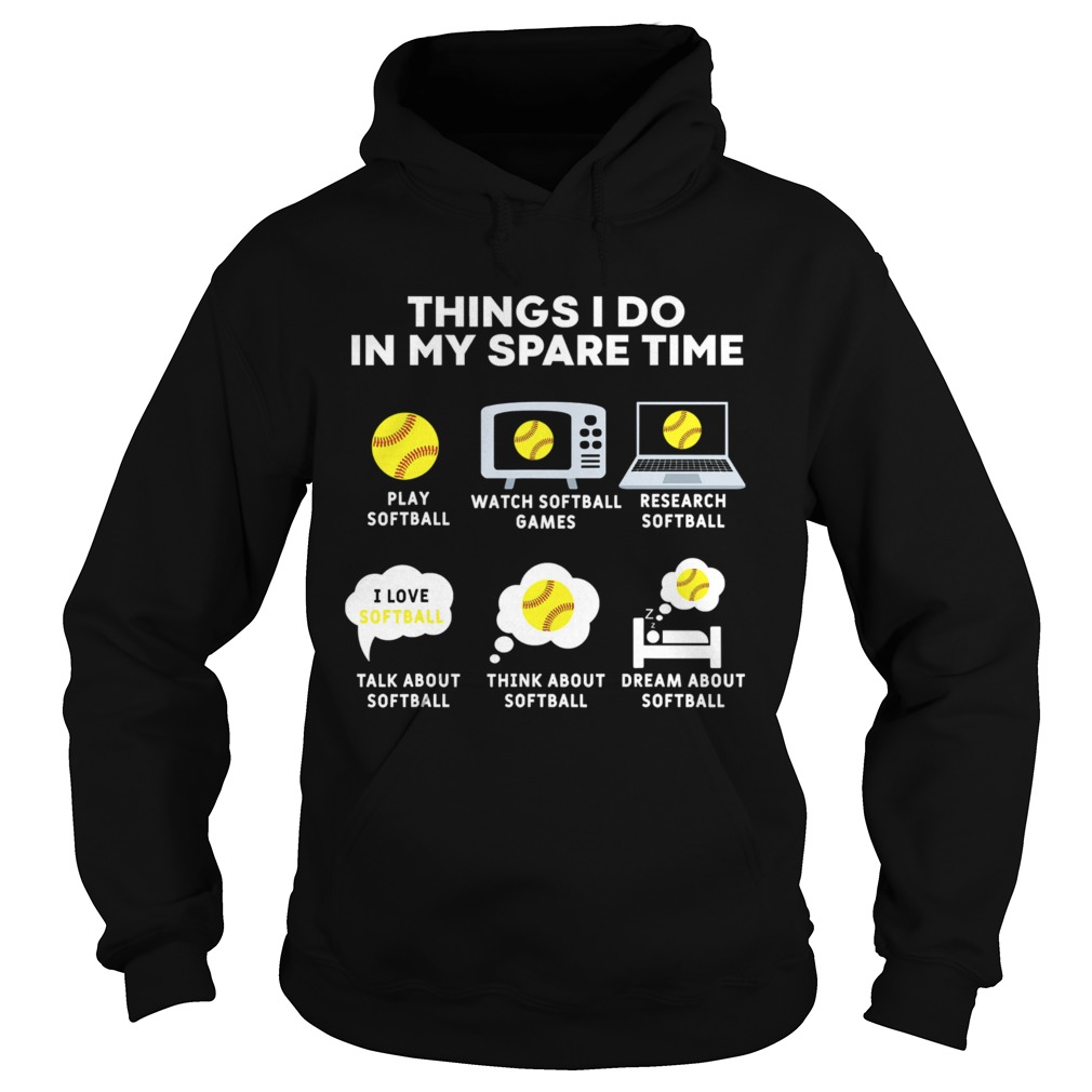 Six Things I Do In My Spare Time Softball Christmas Hoodie