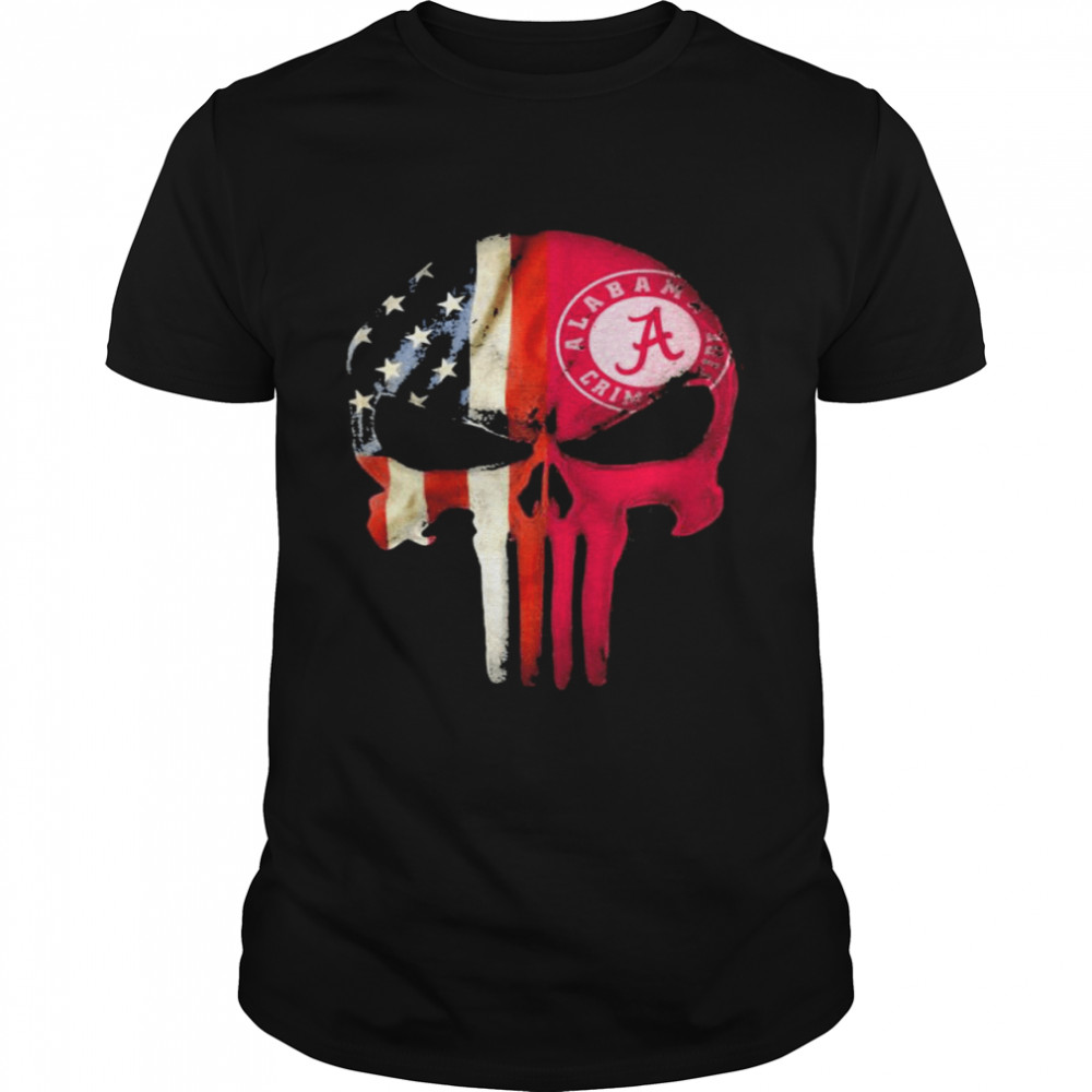 Skull American Flag Logo Alabama Crimson Football Team shirt