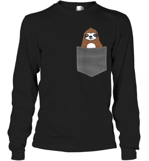 Sloth In Pocket T-Shirt Long Sleeved T-shirt 