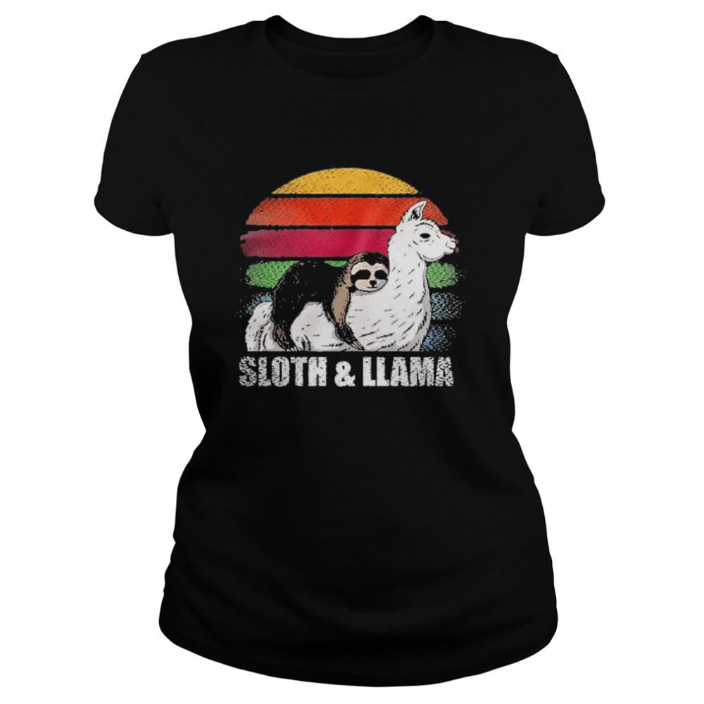Sloth and llama vintage Classic Women's T-shirt