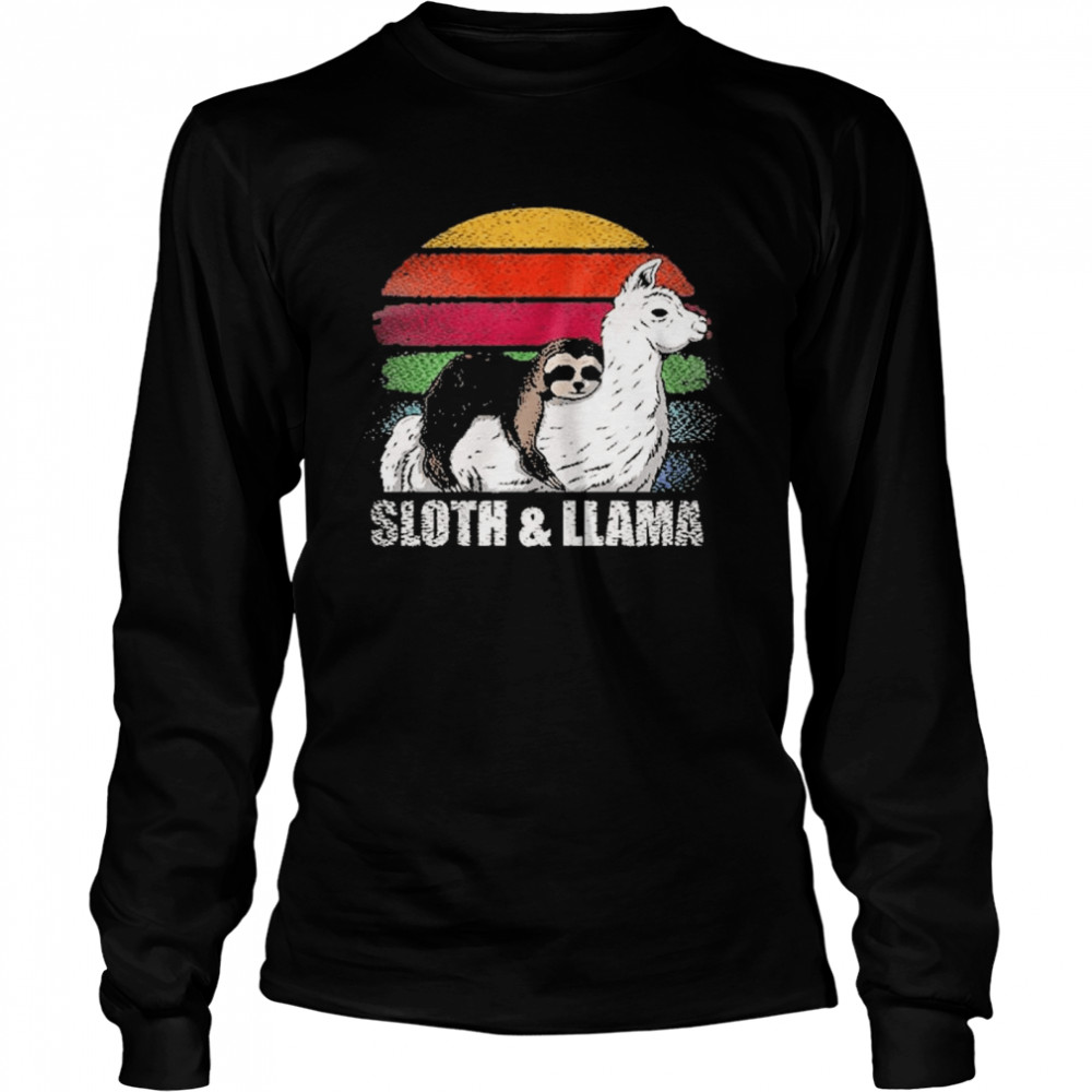 Sloth and llama vintage Long Sleeved T-shirt