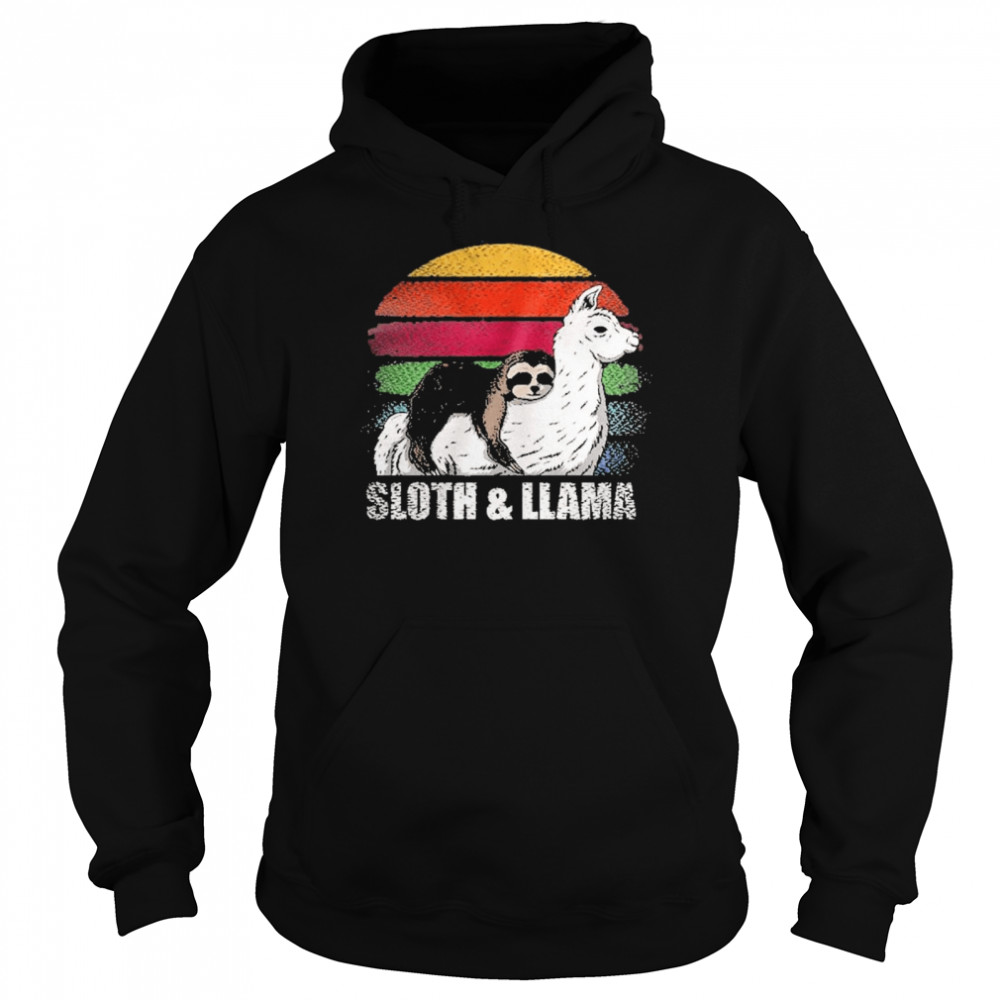 Sloth and llama vintage Unisex Hoodie