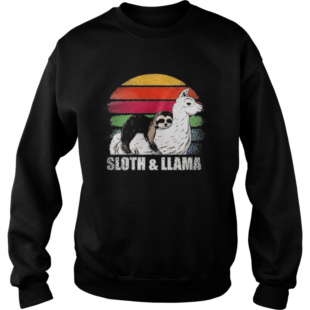Sloth and llama vintage Unisex Sweatshirt