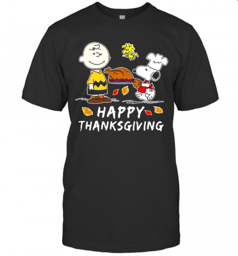 Snoopy Charlie Brown And Woodstock Happy Thanksgiving T-Shirt Classic Men's T-shirt