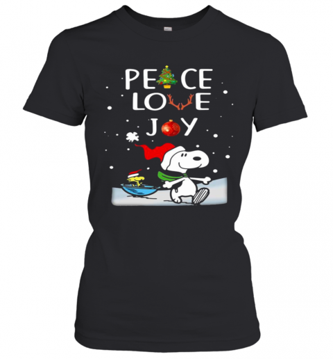 Snoopy Peace Love Joy Christmas Sihrt T-Shirt Classic Women's T-shirt