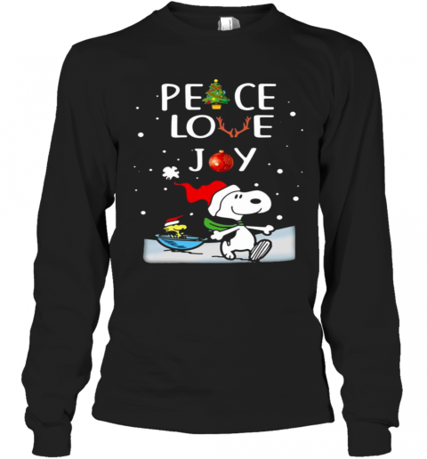 Snoopy Peace Love Joy Christmas Sihrt T-Shirt Long Sleeved T-shirt 