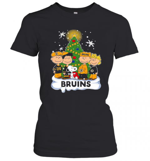 Snoopy The Peanuts Boston Bruins Christmas T-Shirt Classic Women's T-shirt
