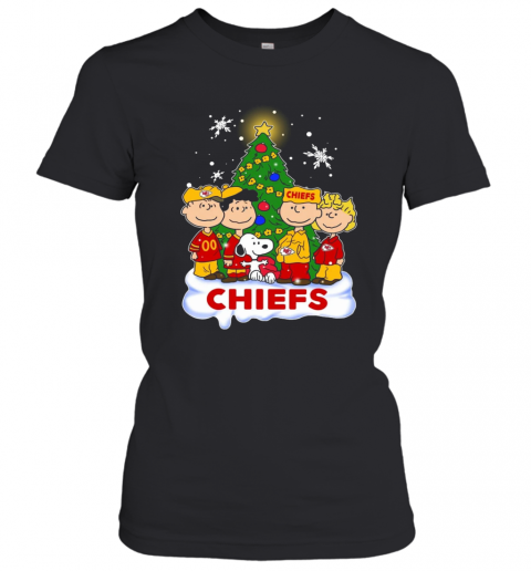 Snoopy The Peanuts Kansas City Chiefs Christmas Sweaters T-Shirt Classic Women's T-shirt
