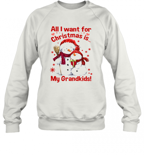 Snowman All I Want For Christmas Is My Grandkids T-Shirt Unisex Sweatshirt