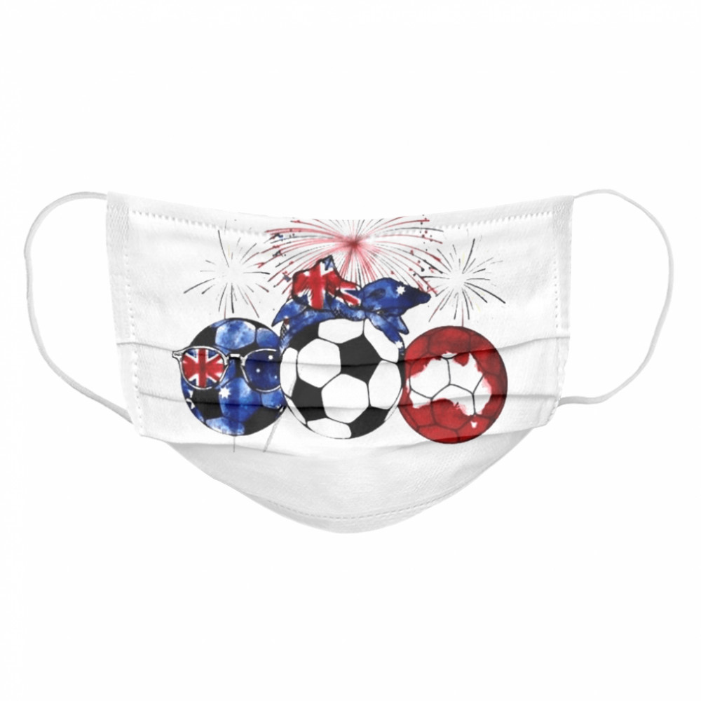 Soccer australien flagge happy new year Cloth Face Mask