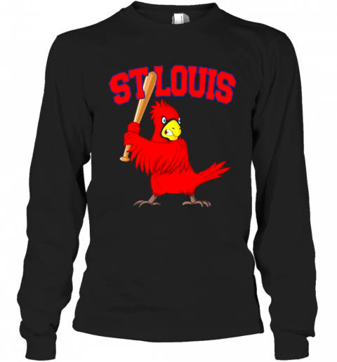 St. Louis Baseball Bat Design Cardinal Sports T-Shirt Long Sleeved T-shirt 