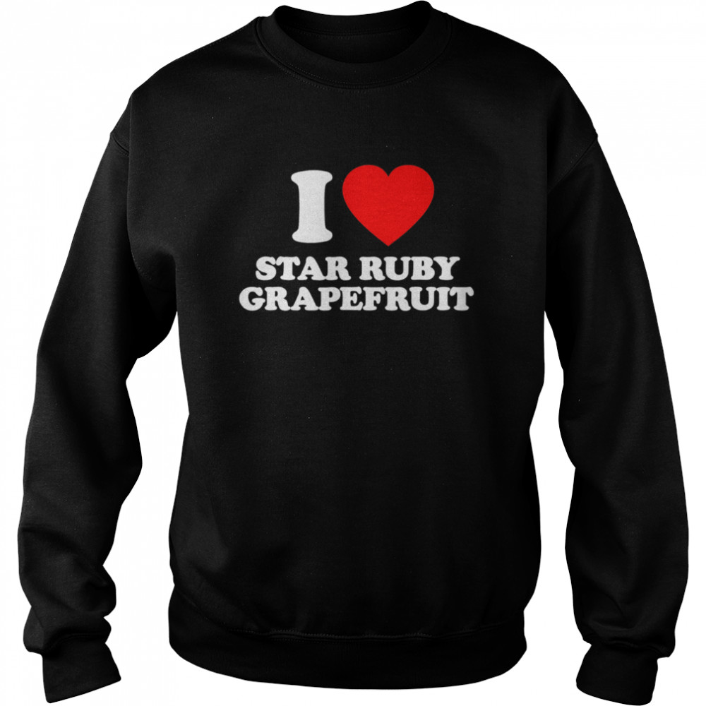 Star Ruby Grapefruit Love Heart Unisex Sweatshirt
