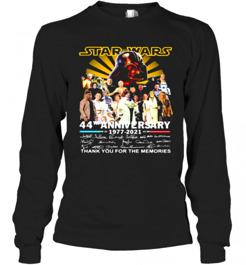 Star Wars 44Th Anniversary 1977 2021 Thank You For The Memories Signuature T-Shirt Long Sleeved T-shirt 
