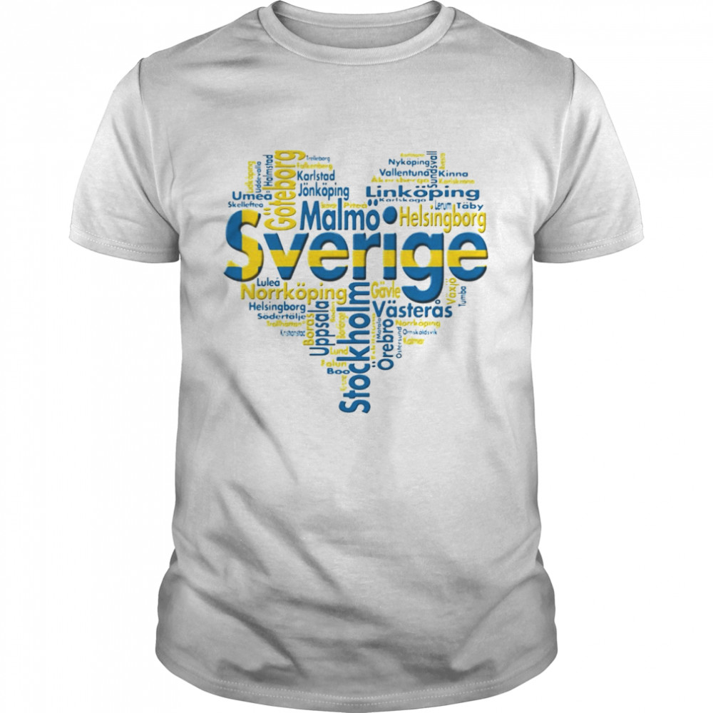 Sweden Sverige Heart Cities shirt