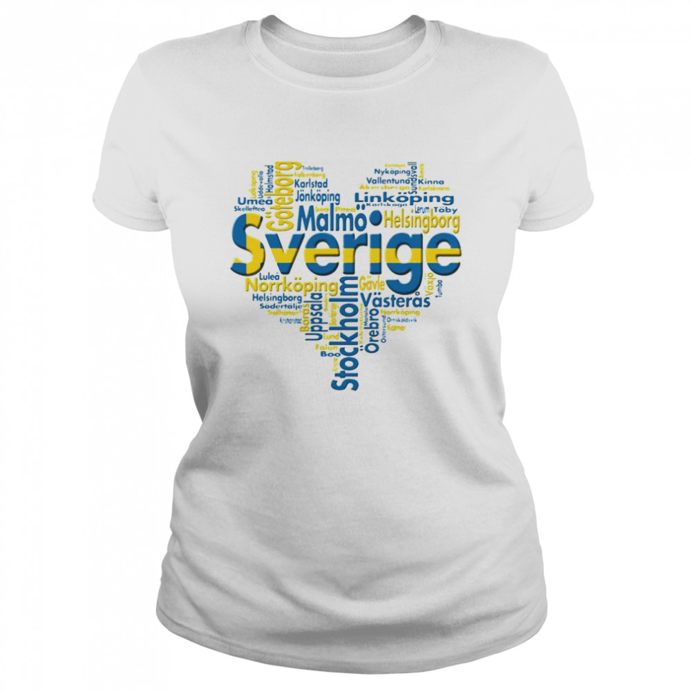 Sweden Sverige Heart Cities Classic Women's T-shirt