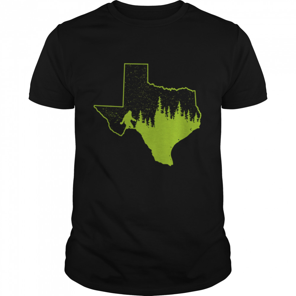 Texas Bigfoot Sasquatch Silhouette State Pride Nature shirt