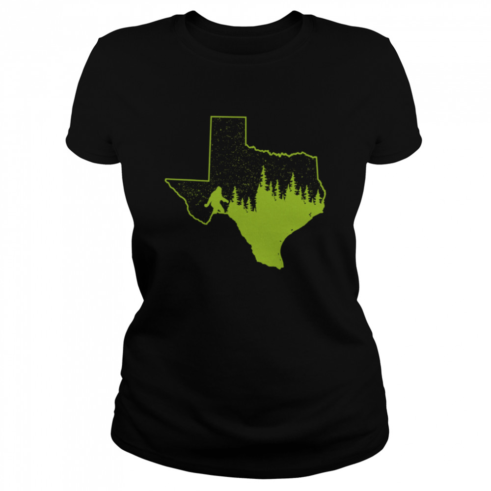 Texas Bigfoot Sasquatch Silhouette State Pride Nature Classic Women's T-shirt