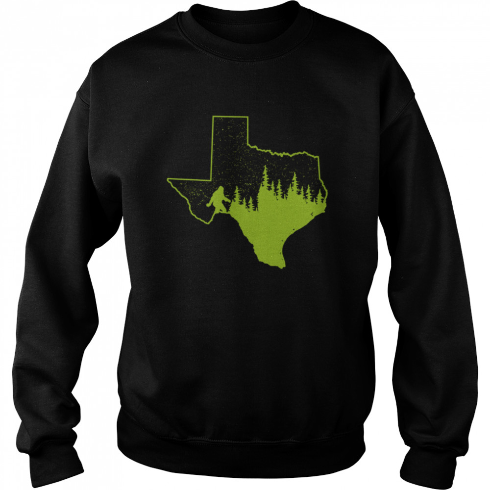 Texas Bigfoot Sasquatch Silhouette State Pride Nature Unisex Sweatshirt