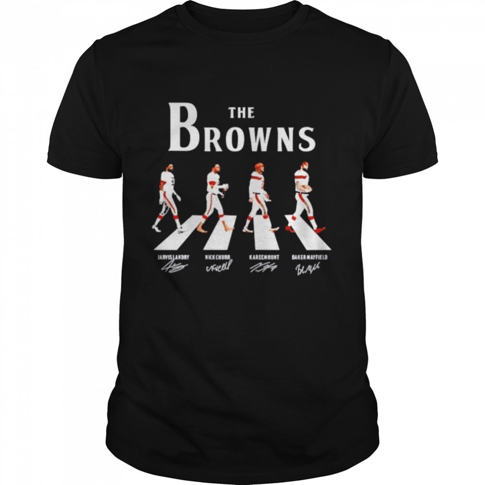 The Browns Landry Chubb Hunt Mayfield Abbey Road signatures shirt