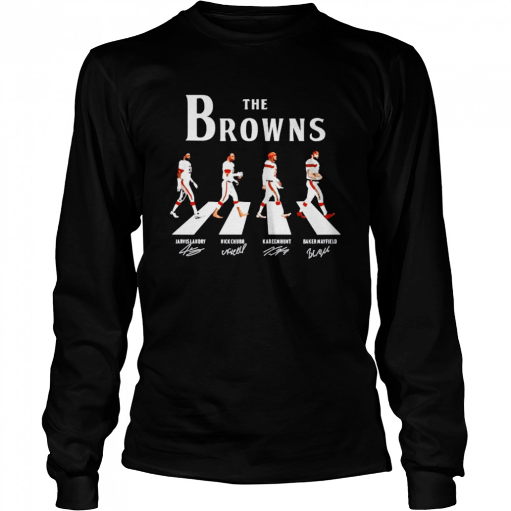 The Browns Landry Chubb Hunt Mayfield Abbey Road signatures Long Sleeved T-shirt