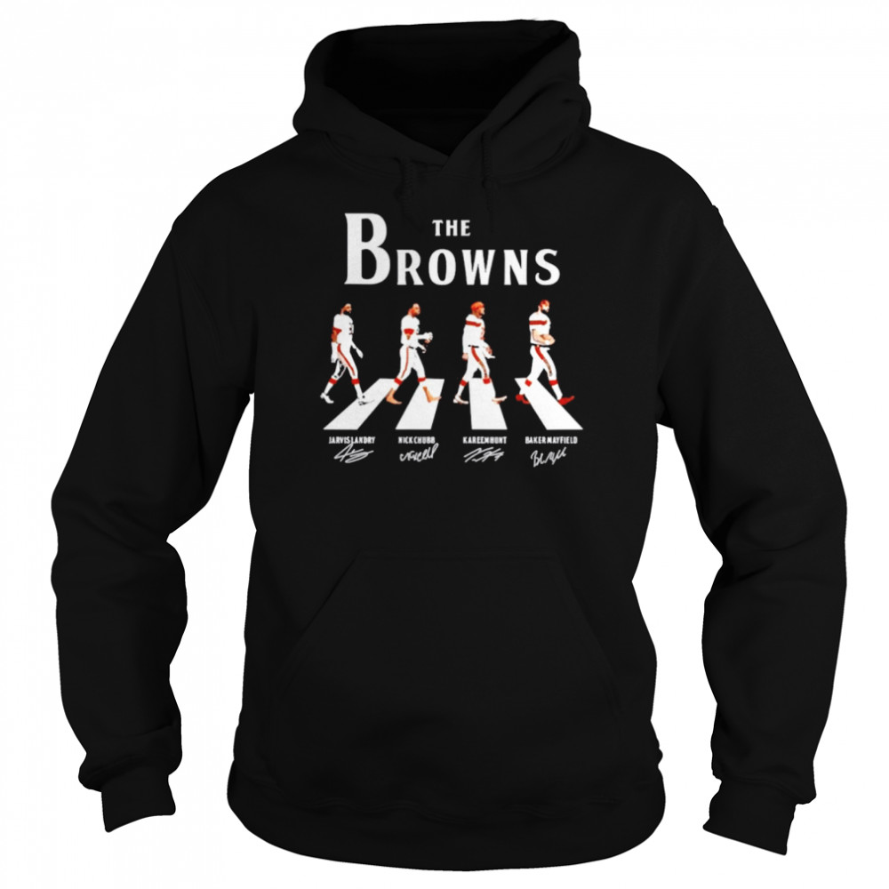 The Browns Landry Chubb Hunt Mayfield Abbey Road signatures Unisex Hoodie