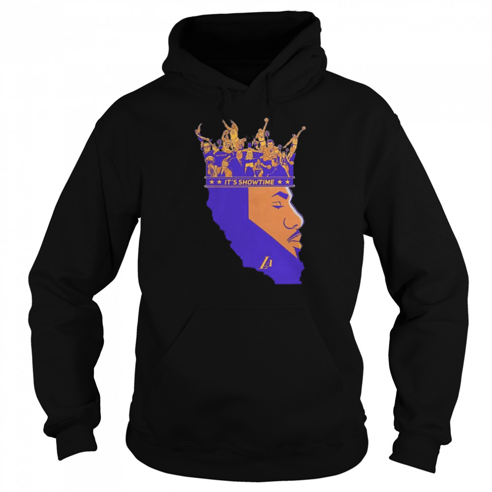 The King Los Angeles Lakers 23 Lebron James Its Showtime Unisex Hoodie