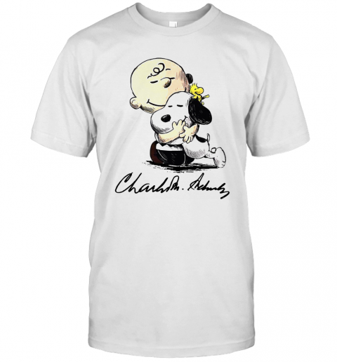 The Peanuts Snoopy Hug Charlie Brown And Woodstock Signature T-Shirt Classic Men's T-shirt