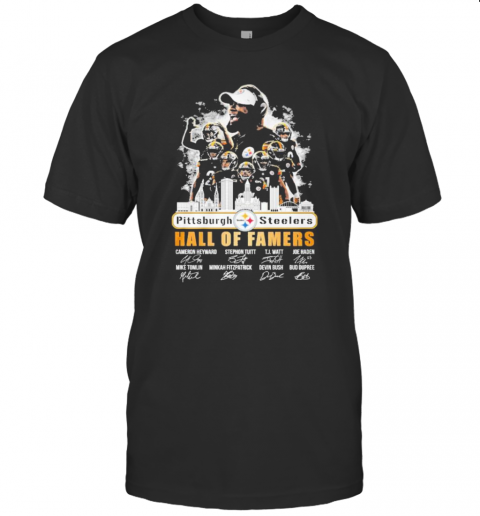 The Pittsburgh Steelers Hall Of Famers Players Signature 2021 T-Shirt