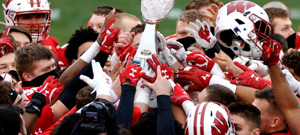 The Wisconsin football team shattered their Duke’s Mayo Bowl trophy by accident