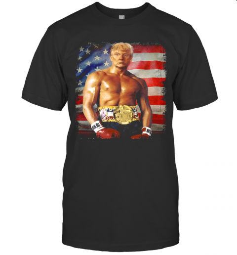 Trump Rocky Fighter American Flag T-Shirt