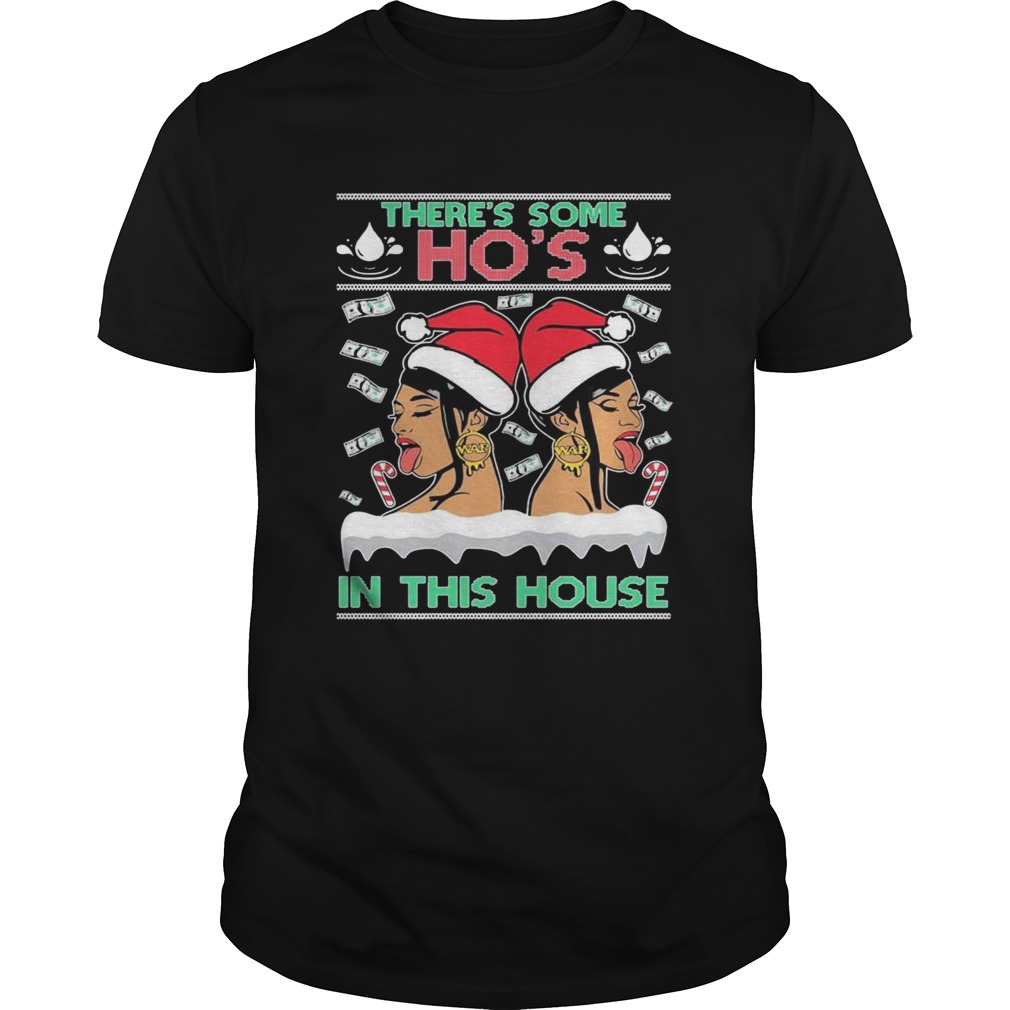 Ugly Christmas Sweater WAP Theres Some Hos In This House Unisex shirt