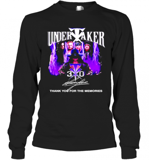 Undertaker 30 Thank You For The Memories Signature T-Shirt Long Sleeved T-shirt 