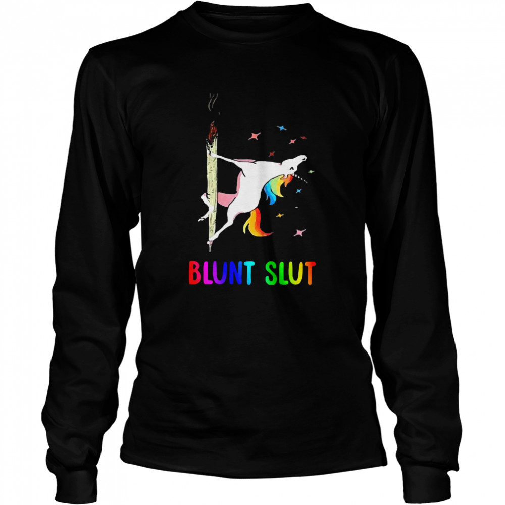 Unicorn Blunt Slut Smoking Long Sleeved T-shirt
