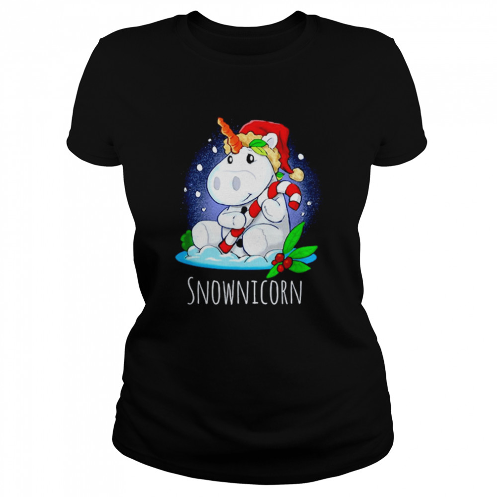 Unicorn Santa Snownicorn Christmas Classic Women's T-shirt