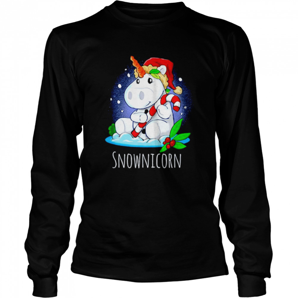 Unicorn Santa Snownicorn Christmas Long Sleeved T-shirt