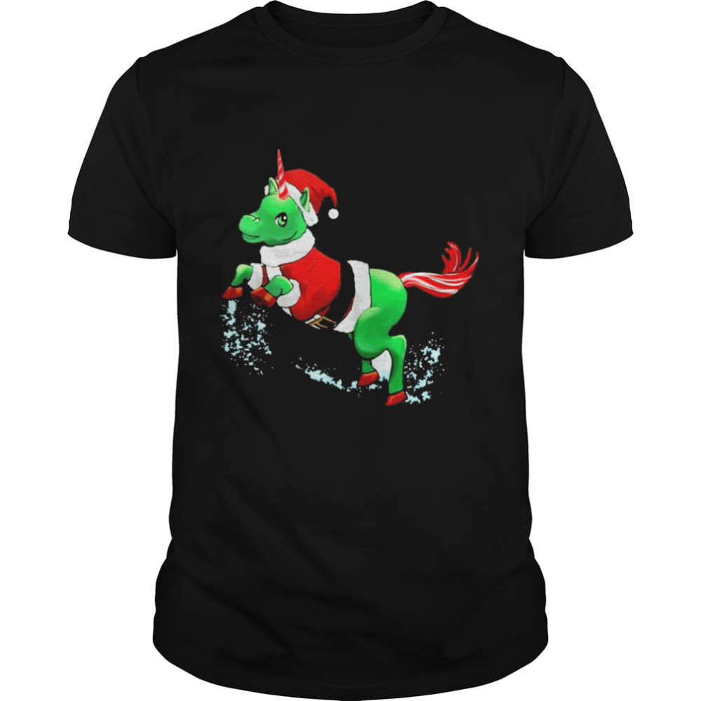Unicorn santa merry christmas shirt