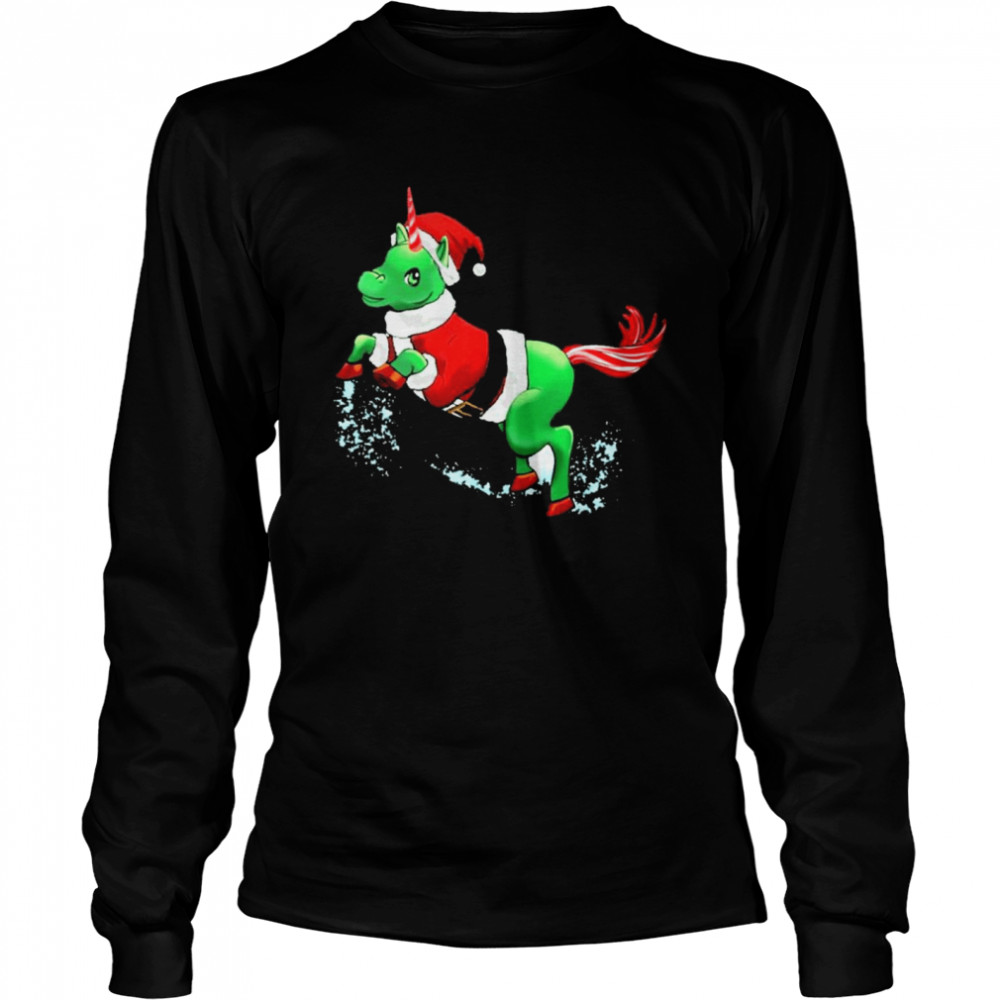 Unicorn santa merry christmas Long Sleeved T-shirt